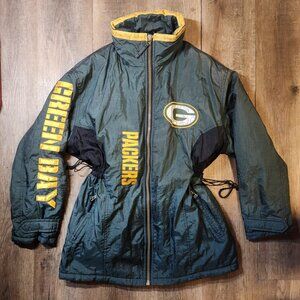 💛💚VINTAGE 90s Green Bay Packers Ladies First G-III Carl Banks Puffer Jacket-L